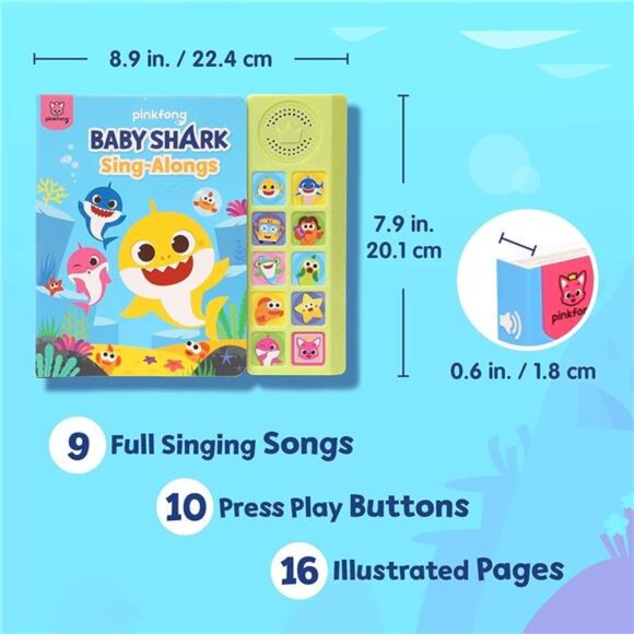 Baby Shark Sing-Alongs 10 Button Sound Book | Baby Shark Toys | Learning Toys - Picture 2 of 7